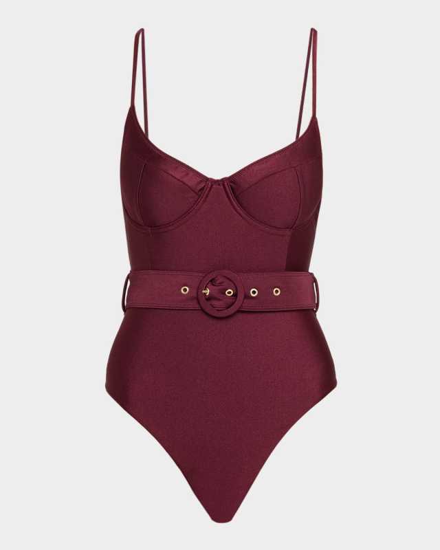 Noa Belted Bustier One-Piece Swimsuit